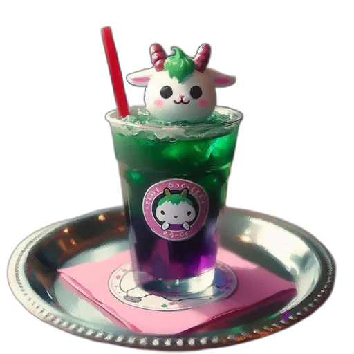 food, staff, vaporwave, 3d render transparent PNG cut-out