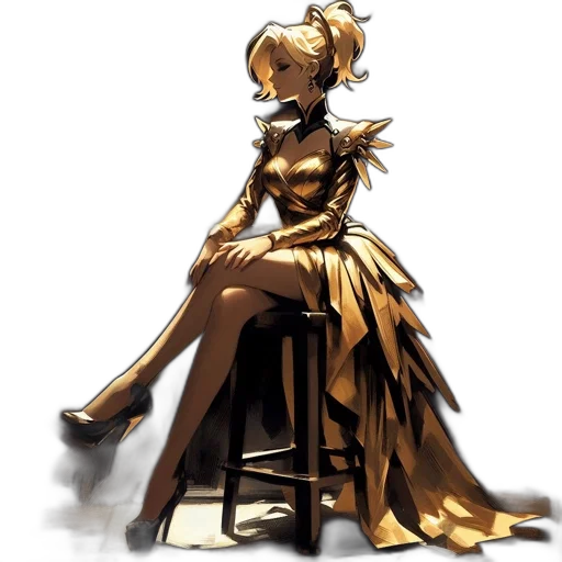 dress, crown, staff, concept art transparent PNG cut-out