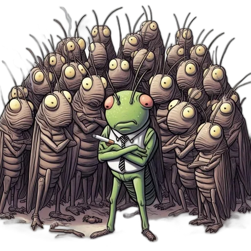 staff, robot, creature, jacket transparent PNG cut-out