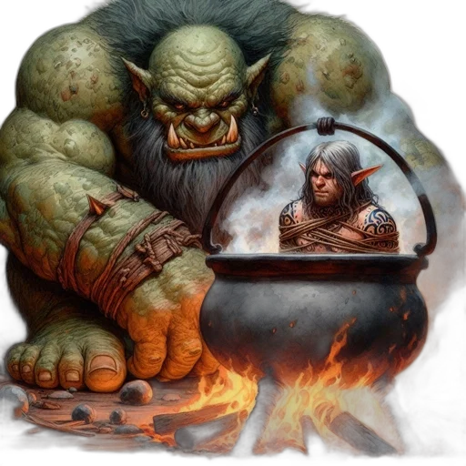 fantasy art, concept art, comic book art, photorealistic transparent PNG cut-out