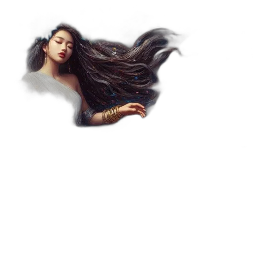 hair, creature, photorealistic, pixel art transparent PNG cut-out