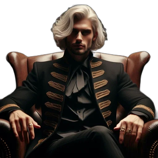 jacket, hair, crown, furniture transparent PNG cut-out