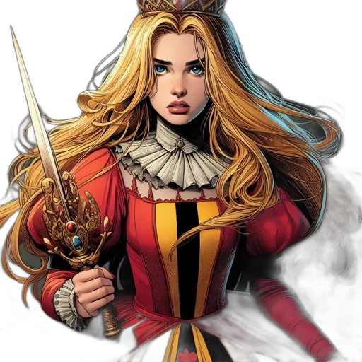 crown, staff, comic book art, fantasy art transparent PNG cut-out