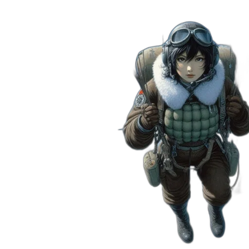 jacket, robot, weapon, face transparent PNG cut-out