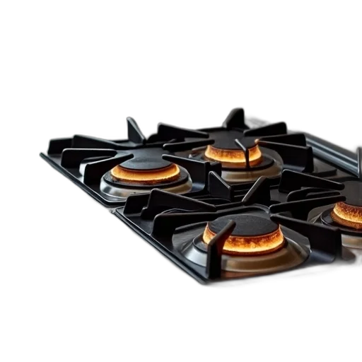 3d render, double, burner, range transparent PNG cut-out