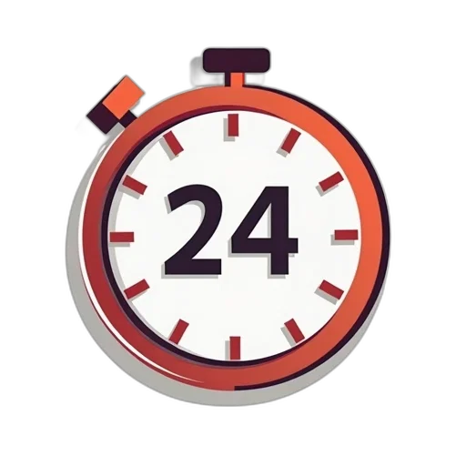 3d render, symbol, hours, service transparent PNG cut-out