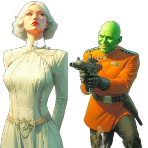 concept art, comic book art, 3d render, outer space transparent PNG cut-out