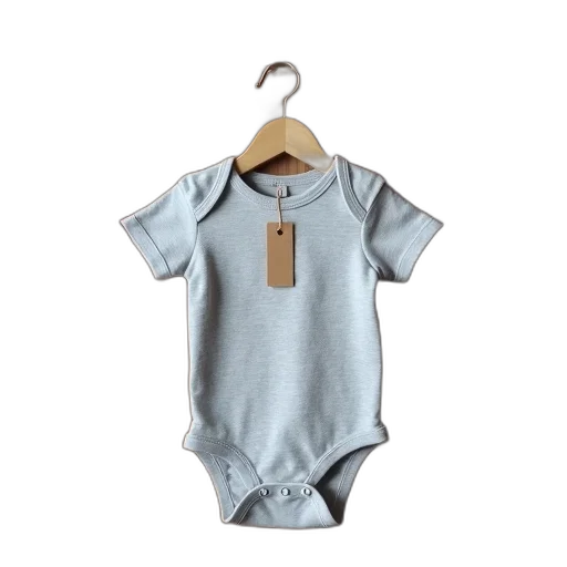 grey, onesie, tag, front transparent PNG cut-out