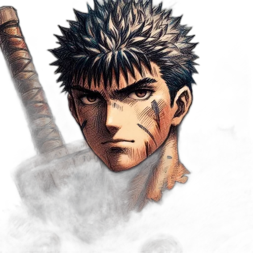 face, sword, weapon, staff transparent PNG cut-out