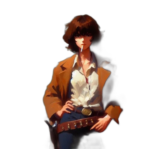jacket, staff, robot, concept art transparent PNG cut-out