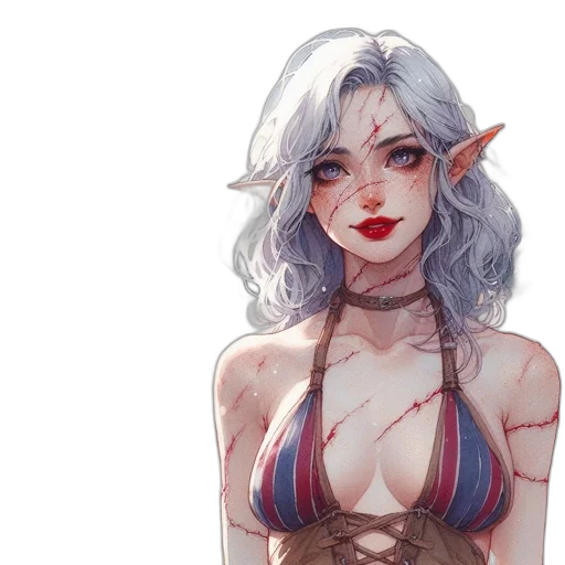 dragon, dress, face, staff transparent PNG cut-out
