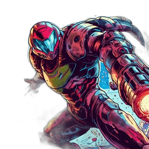 robot, comic book art, concept art, cyberpunk transparent PNG cut-out