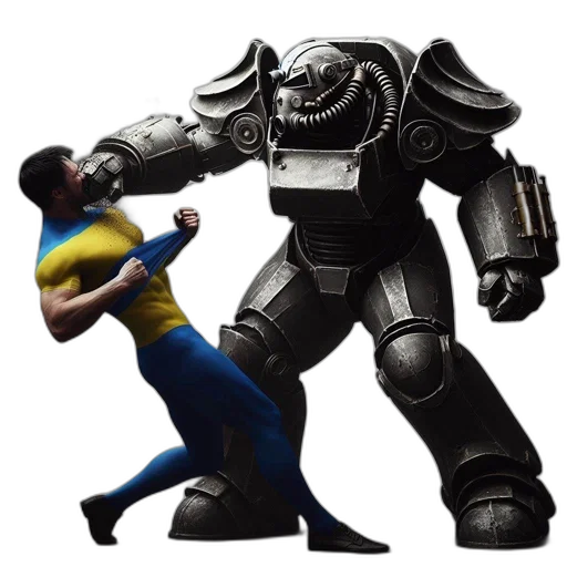 robot, weapon, concept art, 3d render transparent PNG cut-out