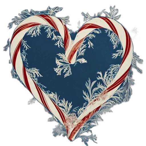 jewelry, heart-shaped, candy, cane transparent PNG cut-out