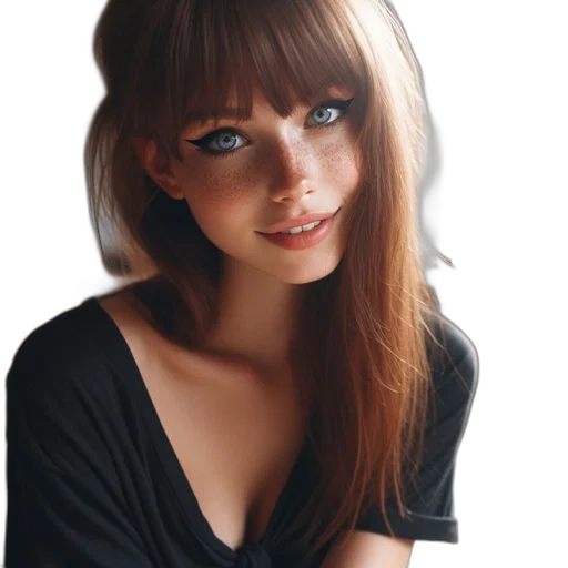 face, dress, hair, jewelry transparent PNG cut-out
