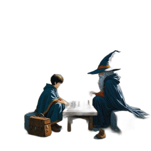 hat, staff, dragon, concept art transparent PNG cut-out
