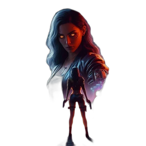 jacket, staff, concept art, comic book art transparent PNG cut-out