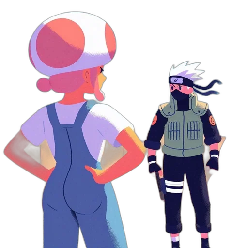 jacket, hat, staff, robot transparent PNG cut-out