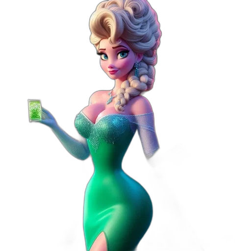 dress, crown, concept art, 3d render transparent PNG cut-out