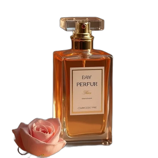 bottle, flower, photorealistic, essence transparent PNG cut-out