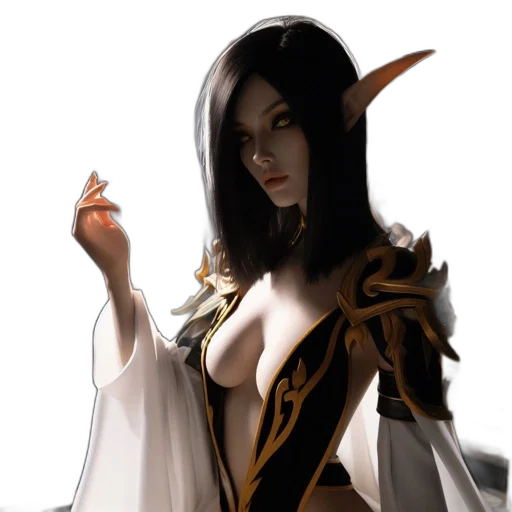 staff, dragon, dress, fantasy art transparent PNG cut-out