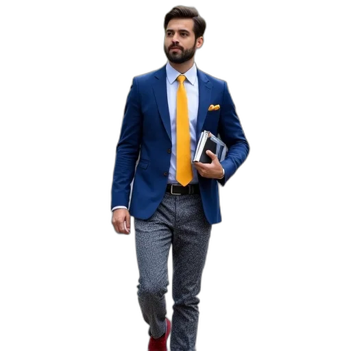 jacket, staff, photorealistic, 3d render transparent PNG cut-out