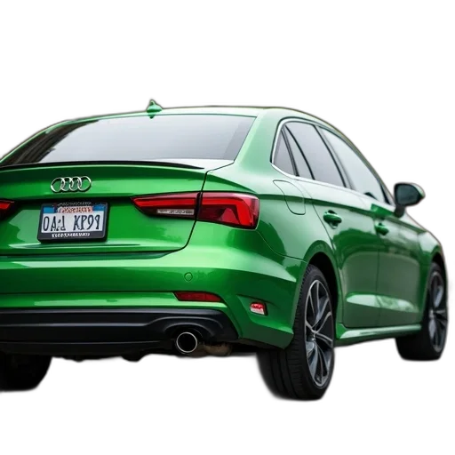 car, photorealistic, green, sedan transparent PNG cut-out