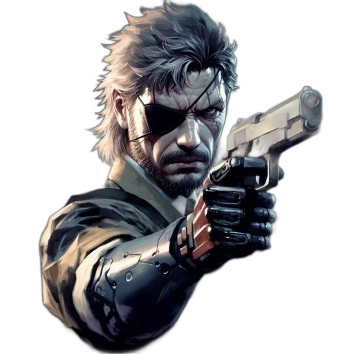 weapon, jacket, face, concept art transparent PNG cut-out