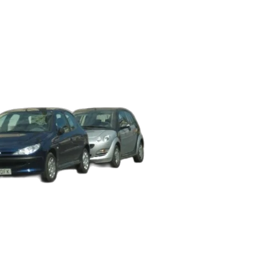 car, 3d render, row, parked transparent PNG cut-out