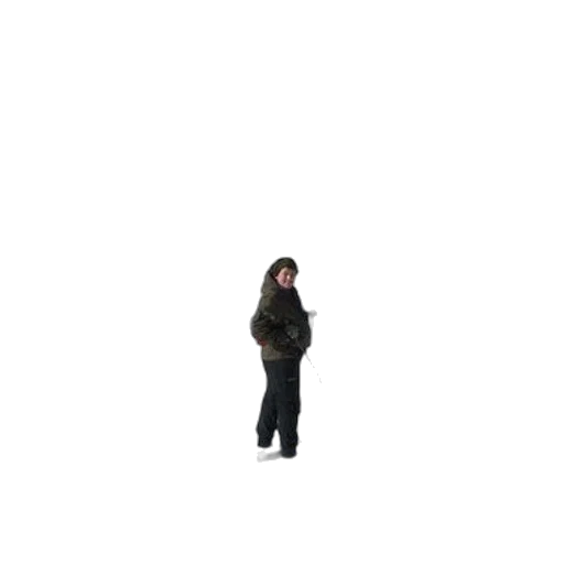jacket, staff, creature, hat transparent PNG cut-out