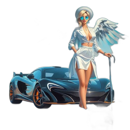 car, concept art, fantasy art, comic book art transparent PNG cut-out
