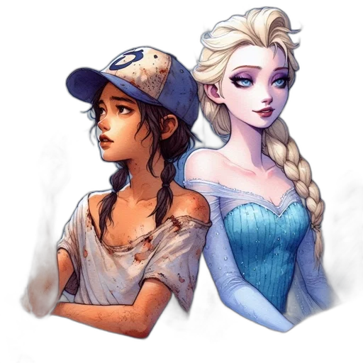fantasy art, pixel art, concept art, watercolor transparent PNG cut-out