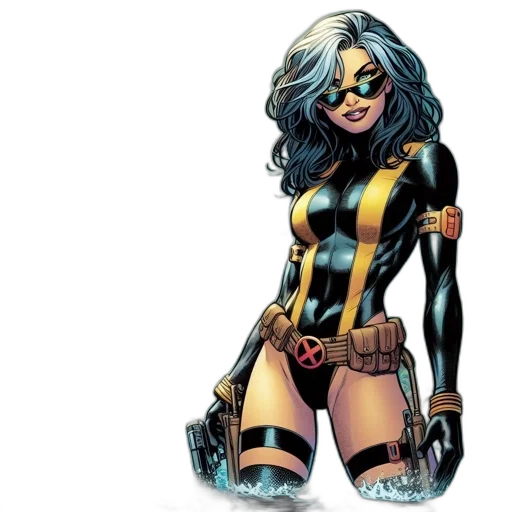 comic book art, concept art, female, character transparent PNG cut-out