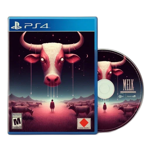 concept art, pixel art, surrealistic, cow transparent PNG cut-out