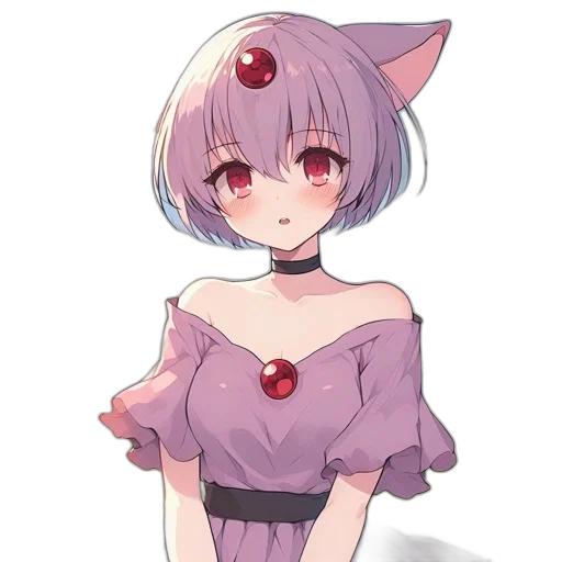 dress, staff, creature, flower transparent PNG cut-out