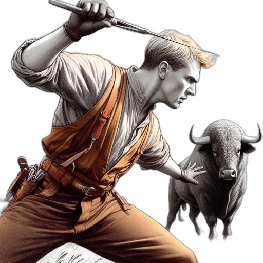 comic book art, concept art, fantasy art, photorealistic transparent PNG cut-out