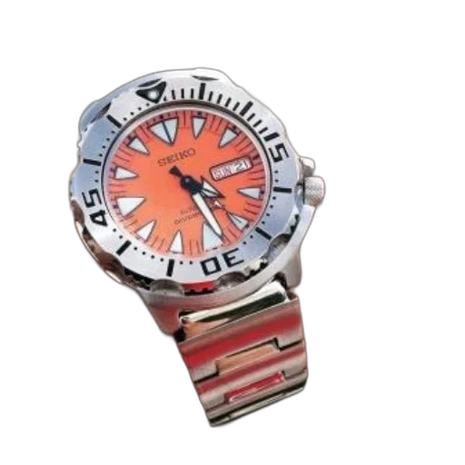 jewelry, seiko, watch, orange transparent PNG cut-out