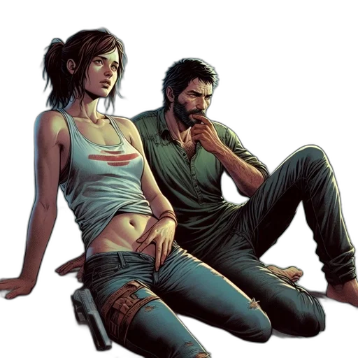comic book art, concept art, cyberpunk, fantasy art transparent PNG cut-out