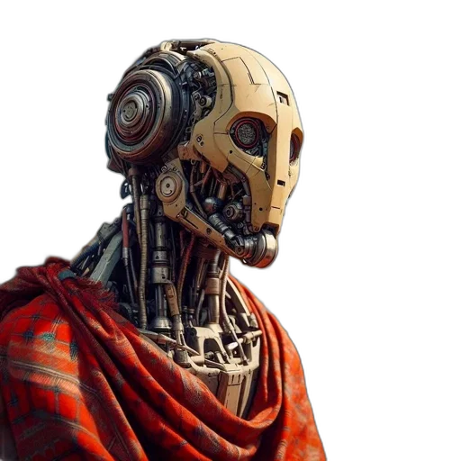 robot, mask, face, cyberpunk transparent PNG cut-out