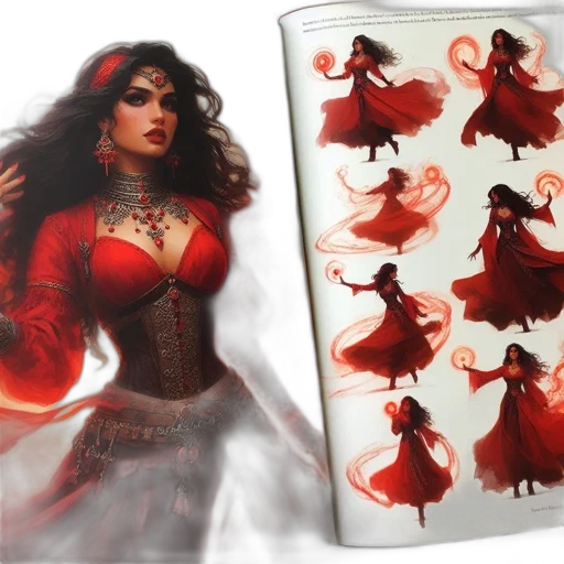 dress, fantasy art, concept art, comic book art transparent PNG cut-out