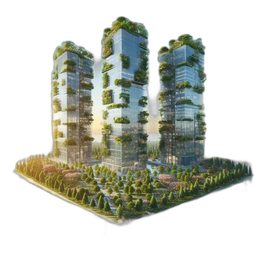 building, 3d render, concept art, photorealistic transparent PNG cut-out