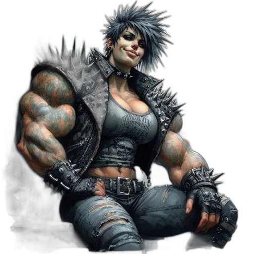 concept art, fantasy art, comic book art, cyberpunk transparent PNG cut-out