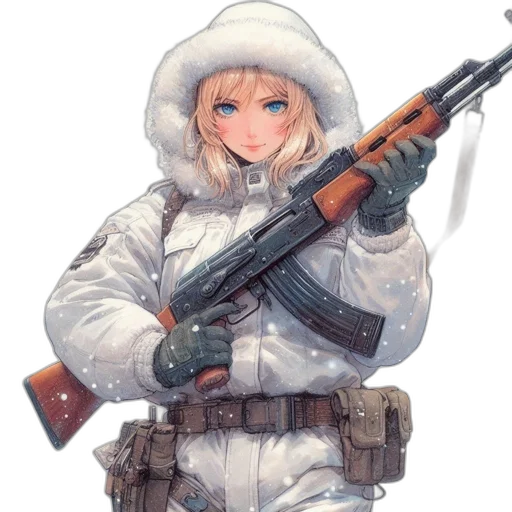 weapon, jacket, animal, staff transparent PNG cut-out