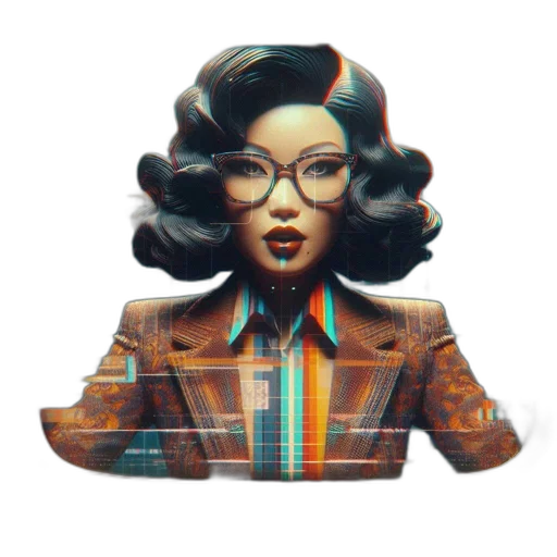 jacket, robot, pixel art, vaporwave transparent PNG cut-out