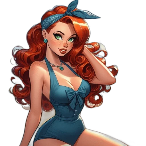 dress, comic book art, cartoon, fantasy art transparent PNG cut-out