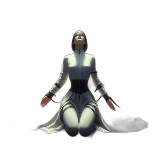 dress, robot, staff, concept art transparent PNG cut-out