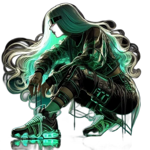 cyberpunk, concept art, fantasy art, pixel art transparent PNG cut-out