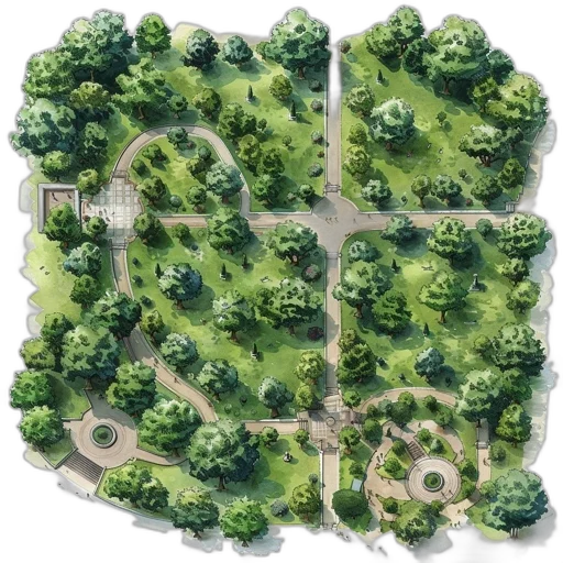 tree, crown, concept art, 3d render transparent PNG cut-out