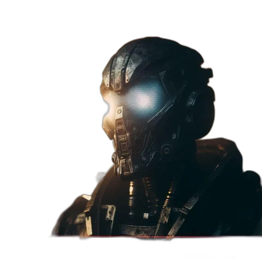 robot, face, mask, weapon transparent PNG cut-out