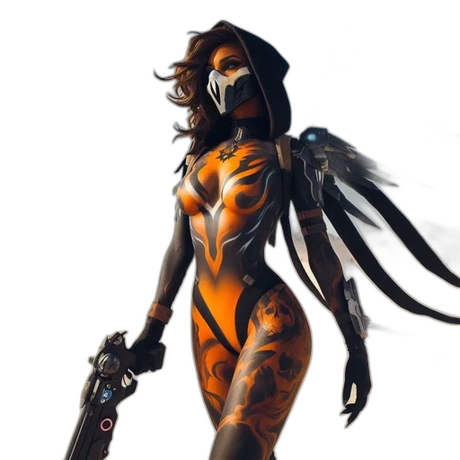 weapon, staff, robot, mask transparent PNG cut-out